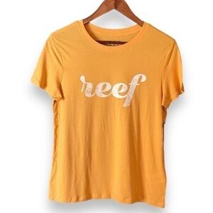 NWT Reef Marigold Roselle Classic Crewneck Short Sleeve Tee Medium